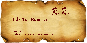 Rába Romola névjegykártya